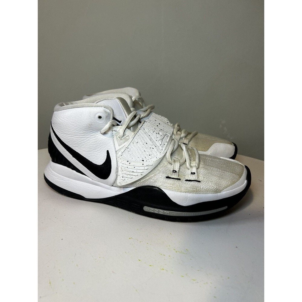Nike Kyrie 6 White Black Oreo Basketball Shoes Sneakers BQ4630-100 Men's Sz 6 M
